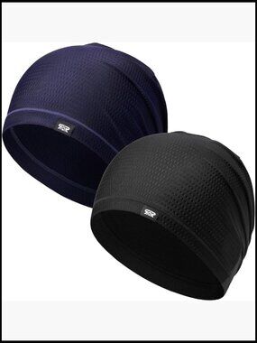 2 Pack Summer Beanies - Lightweight Breathable Cooling Skull Caps for Sports